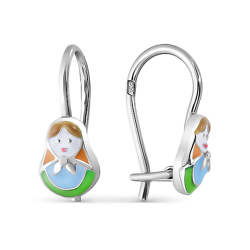 Серьги из серебра с эмалью